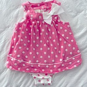 Pink Polka Dot Dress Baby Girl 3-6 Months